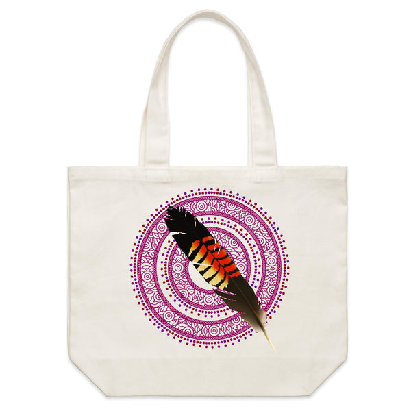 Black Cockatoo Feather Mulberry - Shoulder Canvas Tote Bag