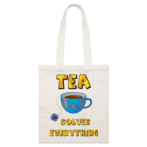 Tea Solves Everything Parcel Canvas Tote Bag